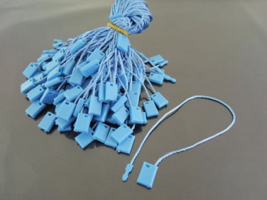 100pcs Blue Brown Hang Tag String with Plastic Fastener