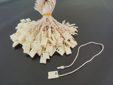 100pcs Ivory Hang Tag String with Plastic Fastener