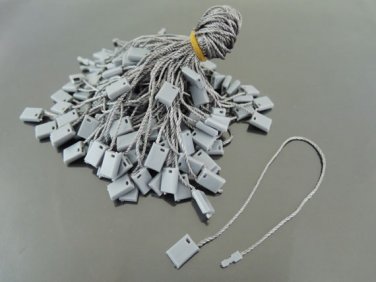100pcs Grey Hang Tag String with Plastic Fastener
