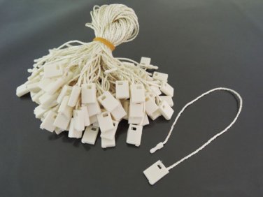 100pcs Cream Hang Tag String with Plastic Fastener