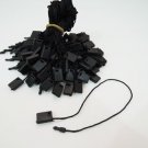 100pcs Black Hang Tag String with Plastic Fastener
