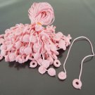 100pcs Pink Hang Tag String with Round Plastic Fastener