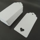 50pcs White Cardbroad Paper Tags Hang Tag Heart Wedding Tag