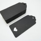 50pcs Black Paper Tags Hang Tag Heart Wedding Tag