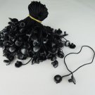 100pcs Black Hang Tag String with Round Plastic Fastener