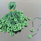 100pcs Green Hang Tag String with Round Plastic Fastener