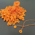 100pcs Orange Hang Tag String with Round  Plastic Fastener