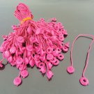 100pcs Hot Pink Hang Tag String with Round  Plastic Fastener