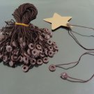 100pcs Brown Hang Tag String with Round  Plastic Fastener
