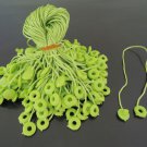 100pcs Apple Green Hang Tag String with Round Plastic Fastener