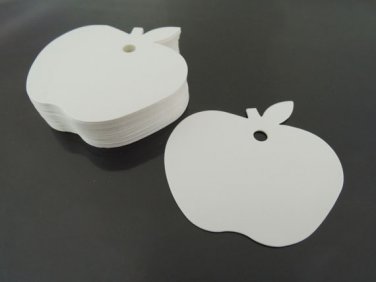 50pcs White Cardbroad Paper Tags Hang Tag Apple Gift Tag