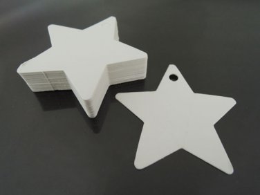 50pcs White Cardbroad Paper Tags Hang Tag Star Gift Tags