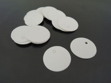 50pcs White Cardbroad Paper Tags Hang Tag Mini Round Circle Gift Tags