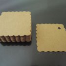 50pcs Kraft Paper Tags Hang Tag Scalloped Square Gift Tags