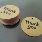 50pcs Kraft Paper Tags Hang Tag Thank You Round Circle Gift Tags