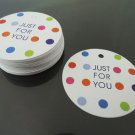 50pcs White Cardbroad Paper Tags Hang Tag Just For You Round Circle Gift Tags