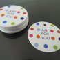 50pcs White Cardbroad Paper Tags Hang Tag Just For You Round Circle Gift Tags