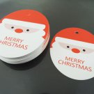 50pcs White Cardbroad Paper Tags Christmas Hang Tag Santa Oval Round Gift Tags