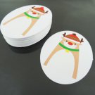 50pcs White Cardbroad Paper Tags Christmas Hang Tag Deer Oval Round Gift Tags