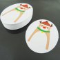 50pcs White Cardbroad Paper Tags Christmas Hang Tag Deer Oval Round Gift Tags