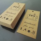 50pcs Kraft Paper Tags Hang Tag Handmade for You Rectangle Gift Tags