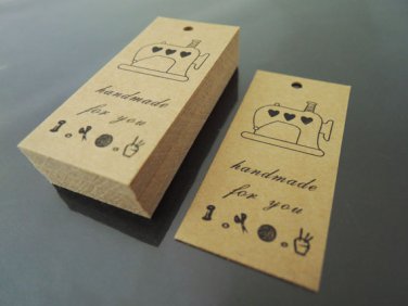 50pcs Kraft Paper Tags Hang Tag Handmade for You Rectangle Gift Tags