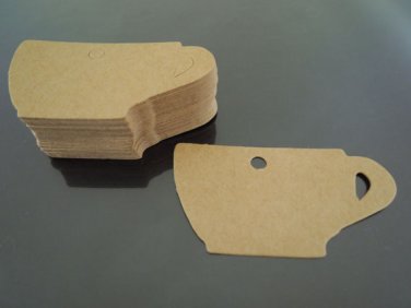 50pcs Kraft Paper Tags Hang Tag Round Cup Gift Tags