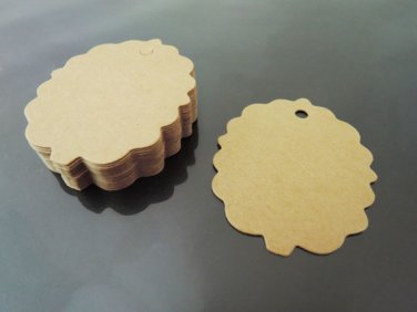 50pcs Kraft Paper Tags Hang Tag Round Tree Gift Tags