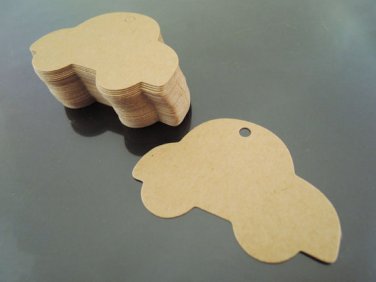 50pcs Kraft Paper Tags Hang Tag Round Car Gift Tags