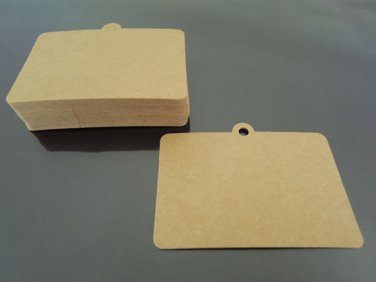 50pcs Kraft Paper Tags Hang Tag Round Rectangle Gift Tags