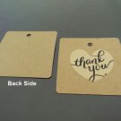 25pcs Kraft Paper Tags Hang Tag Square Plain Tags with Thank You Sticker