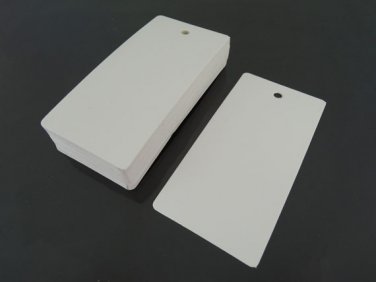 50pcs White Paper Tags Hang Tag Rectangle Tags