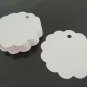 50pcs White Paper Tags Hang Tag Scalloped Circle Tag