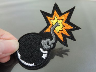 Black Bomb Patches Iron On Patch Applique Embroidered Patch Sew On Patch
