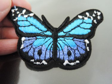 Blue Butterfly Patches Iron On Patch Applique Embroidered Patch Sew On Patch
