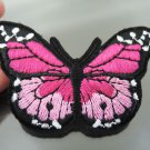 Pink Butterfly Patches Iron On Patch Applique Embroidered Patch Sew On Patch