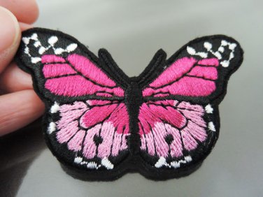 Pink Butterfly Patches Iron On Patch Applique Embroidered Patch Sew On Patch