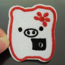 White Pig Patches Iron On Patch Applique Embroidered Patch Sew On Patch