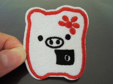 White Pig Patches Iron On Patch Applique Embroidered Patch Sew On Patch