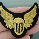 Gold Wing Patches Iron On Patch Applique Embroidered Patch Sew On Patch