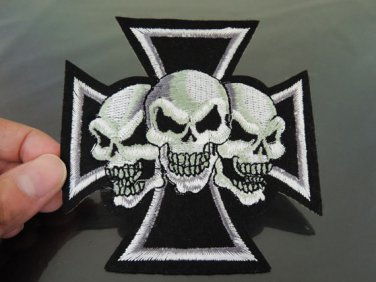 Crucifix Skull Patches Iron On Patch Applique Embroidered Patch Sew On Patch