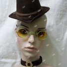 3 pc Steampunk Costume Kit Hat Glasses Choker Revolutionary Industrial Old West