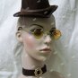 3 pc Steampunk Costume Kit Hat Glasses Choker Revolutionary Industrial Old West