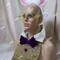 Disney White Rabbit Costume Kit Ears Headband Bow Tie Collar Round Glasses Alice