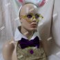 Disney White Rabbit Costume Kit Ears Headband Bow Tie Collar Round Glasses Alice