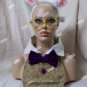 Disney White Rabbit Costume Kit Ears Headband Bow Tie Collar Round Glasses Alice