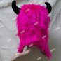 Funky Hot Pink Minotaur Laplander Hat w Horns Greek Anime Monster Goat Doe Satyr Faun Fantasy Rave