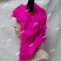 Funky Hot Pink Minotaur Laplander Hat w Horns Greek Anime Monster Goat Doe Satyr Faun Fantasy Rave