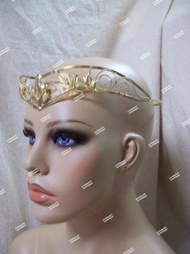 Gold Leaf Circlet Medieval Crown Headpiece Renaissance Maiden Princess Goddess