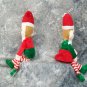Set 2 Plush Christmas Elves Boy Girl Elf Shelf Sitting Decoration Santas Helper